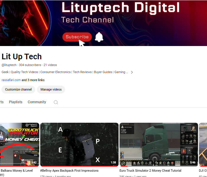 Lit Up Tech YouTube Channel on Meridian Virtual Digital Marketing Agency